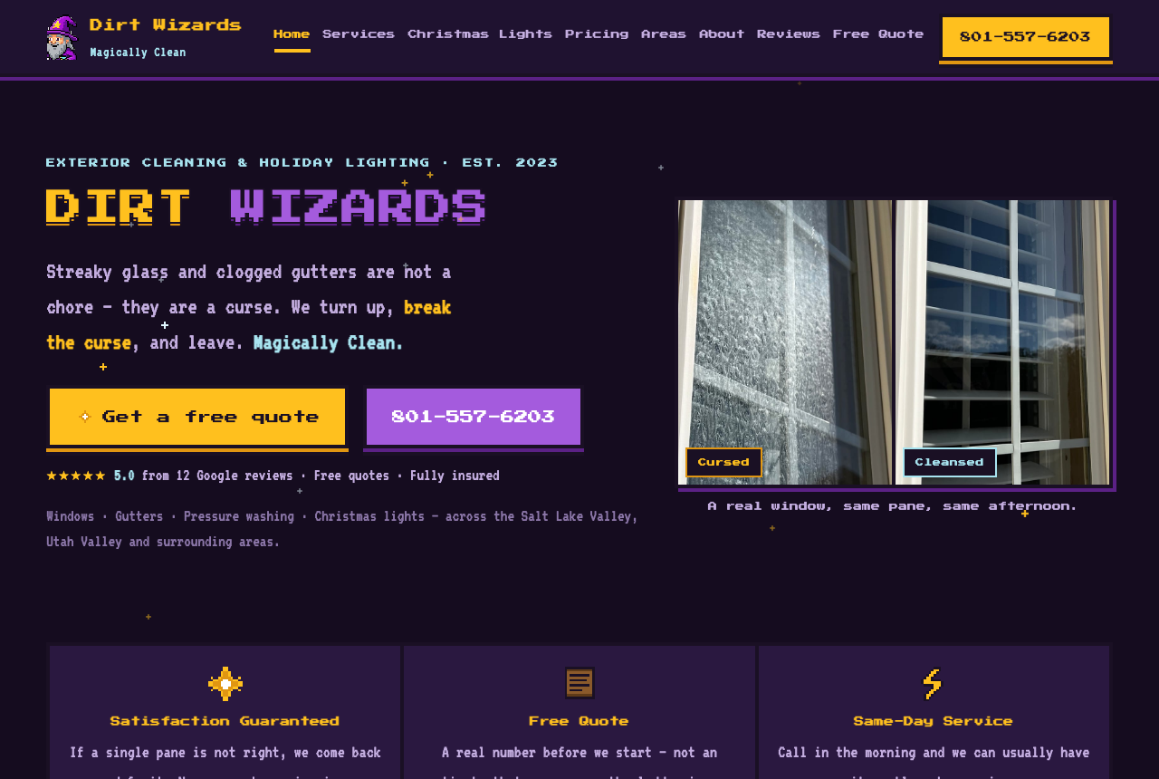 Dirt Wizards website home page